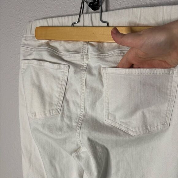 Eileen Fisher White Denim Skinny Jean Pants Pull On Size S Stretch Summer Classy - Picture 7 of 8